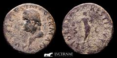 Roman Empire Roman Empire - Vitellius, (A.D. 69). AE As (9,12 g. 28 mm.), Spanish (Tarraco?) mint. A VITELLIVS IMP GERMAN Laureate bust of Vitellius facing left, globe at point of bust; LIBERTAS RESTI