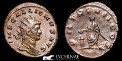 Roman Empire Roman Empire - Gallienus (253-268 A.D.) silvered billon antoninianus (3,38 g., 21 mm.). Minted in Mediolanum, 266 A.D. GALLIENVS AVG. Radiate bust right,. P M TR P VII COS / (MP). Gallien