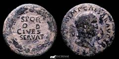 Roman Empire Roman Imperial - Galba. A.D. 68-69. Æ Dupondius. (13,20 g. 27mm.) Rome mint. Struck circa June-August AD 68 SER GALBA IMP CAESAR AVG TR P Bust laureate, draped r. SPQR OB CIVES SERVAT, in