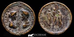 Roman Empire ROMAN EMPIRE - Commodus and Crispina Bronze contorniate medallion. Rome mint, 178 A.D. Commemorative of the marriage of Commodus and Bruttia Crispina in 178. (26,41 g., 35 mm) CRISPINA AV