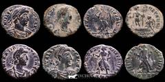 Roman Empire Roman Empire - Lot comprising four (4) bronze coins: 1.- Valens AE maiorina. Rome. SECVRITAS REIPVBLICAE 2.- Constantius II AE maiorina.. FEL TEMP REPARATIO 3.- Gratian AE maiorina. Rome 