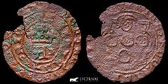 World Coins Portugal Medieval Monarchy, D. Afonso I (1438-1481) real branco (6 ceitis) billon coin (1,26 g. 26 mm.) - Porto mint Gomes 18.01 Good fine, original red-green dark patina.