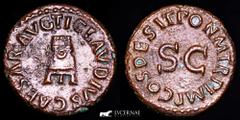 Roman Empire Roman Empire - Claudius I (41-54 B.C.), bronze quadrans (3,84 g, 17 mm..). Rome mint, 41 A.D. TI CLAVDIVS CAESAR AVG COS DES IT PON M TR P IMP S / C (RIC I, nos. 71-72;) Extremely fine co