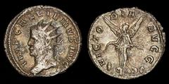 Roman Imperial Coins Roman Empire - Gallienus (253-268 A.D). Silver antoninianus. Mediolanum (Milan) mint. 1st emission, circa AD 258-260. Radiate head of Gallienus left / VICTO-RIA AVGG.IMP GALLIENVS