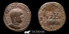Roman Empire Roman Empire - Balbinus (238 A.D.) Æ Sestertius (21.96 g. 30 mm.). Minted in Rome, AD 238. IMP CAES D CAEL BALBINVS AVG, laureate, draped and cuirassed bust to right. LIBERALITAS AVGVSTOR