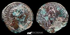 Roman Empire Roman Empire - Marcus Aurelius (161-180 A.D.) Bronce sestertius (22,85 g. 33 mm.). Rome mint 163 A.D. IMP CAES M AVREL ANTONINVS AVG P M, laureate head of Marcus Aurelius right. / SALVTI 
