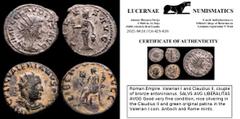 Group Lots Roman Empire. Valerian I and Claudius II, couple of bronze antoninianus. SALVS AVG LIBERALITAS AVGG Good very fine condition, nice silvering in the Claudius II and green original patina in 