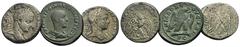 RÖMISCHE PROVINZIALPRÄGUNGEN LOTS Billon-Tetradrachmen Lot mit drei Billon-Tetradrachmen: 1.: Elagabalus (218-222). Billon-Tetradrachme, 219, Antiochia (Syria). Büste / Adler mit Kranz im Schnabel. 2.