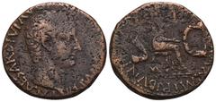 RÖMER, KAISERZEIT Tiberius (14-37), As 15-16, Rom. Av.: TI CAESAR DIVI AVG F AVGVST IMP VII, Kopf nach rechts. Rv.: PONTIF MAXIM TRIBVN POTEST XVII // S-C, Livia verschleiert nach rechts sitzend, Zept