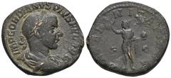 RÖMER, KAISERZEIT Gordianus III. (238-244), Sesterz 240, Rom, 4. Emission. Av.: IMP GORDIANVS PIVS FEL AVG, gepanzerte, drapierte und belorbeerte Büste nach rechts. Rv.: AETER-NITATI AVG / S-C, Sol fr