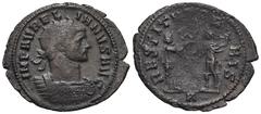 RÖMER, KAISERZEIT Aurelianus (270-275), Antoninian 270-275, unbekannte Münzstätte. Av.: IMP AVRELIANVS AVG, gepanzerte Büste mit Strahlenkrone nach rechts. Rv.: RESTITVTOR-BIS // A, Frau überreicht Ka