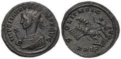 RÖMER, KAISERZEIT Probus (276-282), Antoninian 277, Siscia, 4. Offizin. Av.: IMP C M AVR PROBVS P F AVG, Büste mit Strahlenkrone, Konsularsrobe und Adlerzepter nach links. Rv.: S-OLI INVIC-TO // XXIP,
