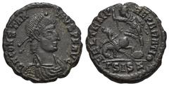 RÖMER, KAISERZEIT Constantius II. (337-361), Follis 355-361, Siscia. Av.: D N CONSTAN-TIVS P F AVG, drapierte und gepanzerte Büste mit Perlendiadem nach rechts. Rv.: FEL TEMP RE-PARATIO // ΓSISΔ. 2,82