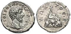 RÖMER, PROVINZIALPRÄGUNGEN, CAPPADOCIA Caesarea, Lucius Verus 161-169, Didrachme 161-169. Av.: AYTOKP OYHPOC CABACTOC, gepanzerte Büste nach rechts. Rv.: ΥΠΑΤΟΣ Γ, Berg Argaeus, auf dem Gipfel Helios 