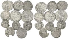 EUROPA & ÜBERSEE, FRANKREICH Konvolut mit Silbermünzen. 1.: Johann II. der Gute 1350-1364, Blanc aux quadrilobes o.J. (20.3.1355), 3. Emission. Duplessy: 299B. Selten! 2.: Karl VI. 1380-1422, Double T