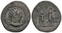 RÖMER, KAISERZEIT. Valerianus I. 253-260, Antoninian 253-254, Antiochia. Av.: IMP C P LIC VALERIANVS AVG, drapierte und gepanzerte Büste mit Strahlenkrone nach rechts. Rv.: VIRT-VS AV-GG, beide Kaiser