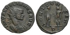 RÖMER, KAISERZEIT. Aurelianus 270-275, Antoninian 273-274, Serdica. Av.: IMP AVRELIANVS AVG, drapierte und gepanzerte Büste mit Strahlenkrone nach rechts. Rv.: IOVI CONSER // P, Kaiser steht rechts un