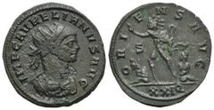 RÖMER, KAISERZEIT. Aurelianus 270-275, Antoninian 274-275, Siscia. Av.: IMP C AVRELIANVS AVG, drapierte und gepanzerte Büste mit Strahlenkrone nach rechts. Rv.: ORIENS AVG // XXIQ, Sol im Grußgestus m