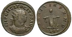 RÖMER, KAISERZEIT. Tacitus 275-276, Antoninian 275, Rom. Av.: IMP C M CL TACITVS P AVG, drapierte und gepanzerte Büste mit Strahlenkrone nach rechts. Rv.: LAETITIA FUND // XXIB, Laetitia nach links, i