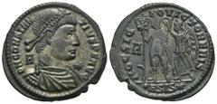 RÖMER, KAISERZEIT. Constantius II. 337-361, Maiorina 350, Siscia, 2. Offizin. Av.: D N CONSTAN-TIVS P F AVG, drapierte und gepanzerte Büste mit Perlendiadem nach rechts, davor Stern, im Feld A. Rv.: H