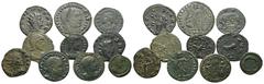 RÖMER, KAISERZEIT, LOTS. Lot mit Bronzen. Diverse römische Münzen aus dem 3. und 4. Jh. (10) Reiningungsspuren, schön-sehr schön