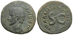 RÖMER, KAISERZEIT, Unter Augustus M. Salvius Otho, As 7 v. Chr., Rom. Av.: CAESAR AVGVST PONT MAX TRIBVNIC POT, Kopf nach links. Rv.: M SALVIVS OTHO III VIR A A A F F / S•C. 12,35 g. RIC I: 431. Fast 