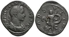 RÖMER, KAISERZEIT Severus Alexander 222-235, Sesterz 232, Rom. Av.: IMP ALEXAN-DER PIVS AVG, belorbeerte und gepanzerte Büste nach rechts. Rv.: MARS VLTOR / S-C, Mars schreitet mit Speer und Schild na