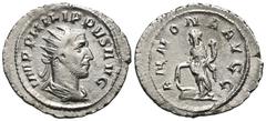 RÖMER, KAISERZEIT Philippus I. Arabs 244-249, Antoninian 247-249, Rom. Av.: IMP PHILIPPVS AVG, drapierte und gepanzerte Büste mit Strahlenkrone nach rechts. Rv.: ANNONA AVGG, Annona mit Kornähren und 