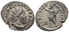 RÖMER, KAISERZEIT Postumus 260-269, Antoninian 267, Treveri oder Colonia Agrippina. Av.: IMP C POSTVMVS P F AVG, drapierte und gepanzerte Büste mit Strahlenkrone nach rechts. Rv.: SERAPI C-OMITI AVG, 