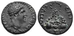 RÖMER, PROVINZIALPRÄGUNGEN, CAPPADOCIA Caesarea, Traianus 98-117, Æ. Av.: AY KAI NEP TPAIANOC CEB ΓEP ΔA, belorbeerter Kopf nach rechts. Rv.: EΠI ΒΑCCΟΥ // ЄΤΓ, Berg Argaios mit Lorbeerkranz. 3,14 g. 