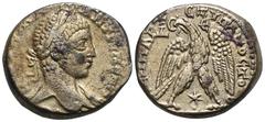 RÖMER, PROVINZIALPRÄGUNGEN, SYRIA Antiochia ad Orontem, Elagabalus 218-222, Tetradrachme 219. Av.: AVT K M A ANTѠNЄINOC CЄB, belorbeerte Büste mit drapierter linker Schulter nach rechts. Rv.: ΔHMAPX Є