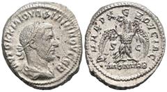 RÖMER, PROVINZIALPRÄGUNGEN, SYRIA Antiochia ad Orontem, Philippus I. Arabs 244-249, Tetradrachme 244. Av.: AYTOK K M IOYΛ ΦIΛIΠΠOY CEB, drapierte, gepanzerte und belorbeerte Büste nach rechts. Rv.: ΔΗ