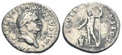 RÖMER, KAISERZEIT. Vespasianus 69-79, Denar 76, Rom. Av.: IMP CAESAR VESPASIAN AVG, belorbeerter Kopf nach rechts. Rv.: IOVIS CVSTOS, Jupiter mit Lanze und Patera in der Linken, über Altar opfernd. 3,