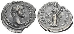RÖMER, KAISERZEIT. Antoninus Pius 138-161, Denar 139, Rom. Av.: IMP T AEL CAES HADR ANTONINVS, Kopf nach rechts. Rv.: AVG PIVS P M TR P COS II, Fortuna mit Steuerruder auf Globus und Füllhorn nach lin