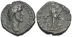 RÖMER, KAISERZEIT. Antoninus Pius 138-161, As 140-144, Rom. Av.: ANTONINVS PIVS P F TR P COS III, belorbeerte Büste nach rechts. Rv.: ANNONA AVG, Annona frontal stehend, Kopf nach links, hält in der R