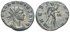 RÖMER, KAISERZEIT. Claudius II. Gothicus 268-270, Antoninian 268-270, Rom, 8. Offizin. Av.: IMP CLAVDIVS AVG, drapierte Büste mit Strahlenkrone nach rechts. Rv.: MARS VLTOR, Mars mit Speer und Trophäe