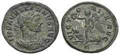 RÖMER, KAISERZEIT. Aurelianus 270-275, Denar 272-274, Rom. Av.: IMP AVRELIANVS AVG, drapierte und gepanzerte Büste nach rechts. Rv.: VICT-O-RIA AVG // A, Victoria nach links mit Kranz und Palmzweig, d