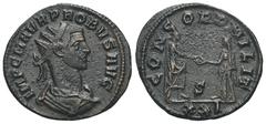 RÖMER, KAISERZEIT. Probus 276-282, Antoninian 276-282, Siscia. Av.: IMP C M AVR PROBVS AVG, drapierte und gepanzerte Büste mit Strahlenkrone nach rechts. Rv.: CONCORD MILIT / S / XXI, Kaiser im Handsc