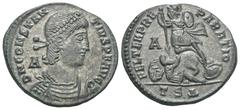 RÖMER, KAISERZEIT. Constantius II. 337-361, Centenionalis 350, Thessaloniki. Av.: D N CONSTANTIVS P F AVG, gepanzerte und drapierte Büste mit Perlendiadem nach rechts, im Feld A. Rv.: FEL TEMP REPARAT