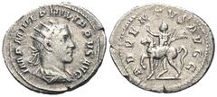 RÖMER, KAISERZEIT. Philippus I. Arabs 244-249, Antoninian 244-247, Rom. Av.: IMP M IVL PHILIPPVS AVG, drapierte und gepanzerte Büste mit Strahlenkrone nach rechts. Rv.: ADVENTVS AVGG, Kaiser mit Zepte