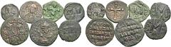 BYZANTINISCHE MÜNZEN Lots Lot aus 7 Bronzen: 1 Follis von Constans II. (fast sehr schön), 1 Follis von Constantinus VI. und Irene (schön. Sear 1598), 1 Follis von Nicephorus I (fast sehr schön), 1 Fol