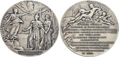 SAMMLUNG MEDAILLEN - ORDEN - EHRENZEICHEN RUSSLAND Nikolaus II. 1894-1917 AE-Medaille, versilbert 1900 von D. Dupuis, auf die Einweihung der Alexander-III-Brücke in Paris. Av.: Alexandra Feodorowna mi