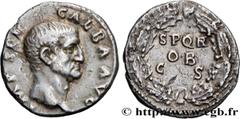 Roman coins GALBA Type : Denier  Date : septembre - décembre  Date : 68  Mint name / Town : Rome  Metal : silver  Millesimal fineness : 900  ‰ Diameter : 17,5  mm Orientation dies : 6  h. Weight : 3,4