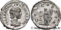 Roman coins AQUILIA SEVERA Type : Denier  Date : 220  Mint name / Town : Rome  Metal : silver  Millesimal fineness : 500  ‰ Diameter : 20  mm Orientation dies : 12  h. Weight : 3,33  g. Rarity : R2  O