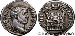 Roman coins DIOCLETIAN Type : Argenteus  Date : 300-301  Mint name / Town : Trèves  Metal : silver  Millesimal fineness : 900  ‰ Diameter : 17  mm Orientation dies : 12  h. Weight : 4,01  g. Rarity : 