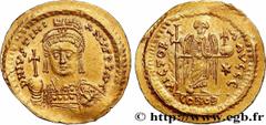 Byzantine coins JUSTINIAN I Type : Solidus  Date : 542-552  Mint name / Town : Thessalonique  Metal : gold  Millesimal fineness : 1000  ‰ Diameter : 20,5  mm Orientation dies : 6  h. Weight : 4,38  g.
