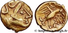 Celtic coins GALLIA - CARNUTES (Beauce area) Type : Huitième de statère d’or à l’aigle  Date : Ier siècle avant J.-C.  Mint name / Town : Chartres (28)  Metal : gold  Diameter : 10  mm Orientation die