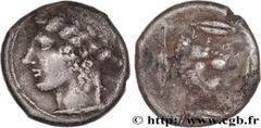 Greek Coins SICILY - LEONTINOI Type : Tétradrachme  Date : c. 455-430 AC.  Mint name / Town : Leontini, Sicile  Metal : silver  Diameter : 24,5  mm Orientation dies : 7  h. Weight : 16,72  g. Rarity :