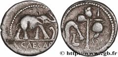 Roman coins JULIUS CAESAR Type : Denier  Date : 49 AC.  Mint name / Town : Gaule ou Italie  Metal : silver  Millesimal fineness : 950  ‰ Diameter : 17,5  mm Orientation dies : 10  h. Weight : 3,86  g.