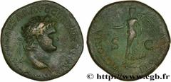 Roman coins NERO Type : Dupondius  Date : 64  Mint name / Town : Lyon  Metal : copper  Diameter : 29  mm Orientation dies : 6  h. Weight : 13,57  g. Obverse legend : NERO CLAVD CAESAR AVG GER P M TR P